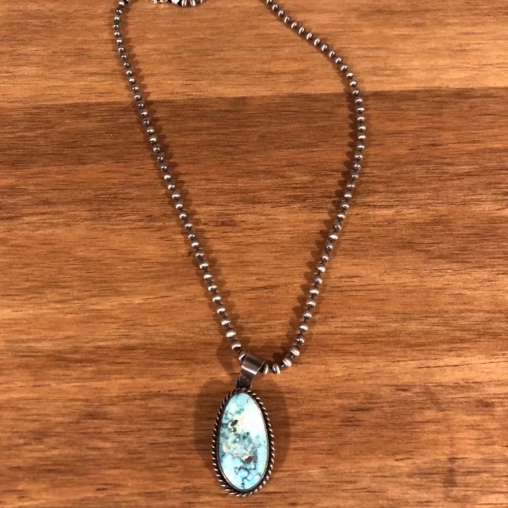 Sterling turquoise pendant necklace